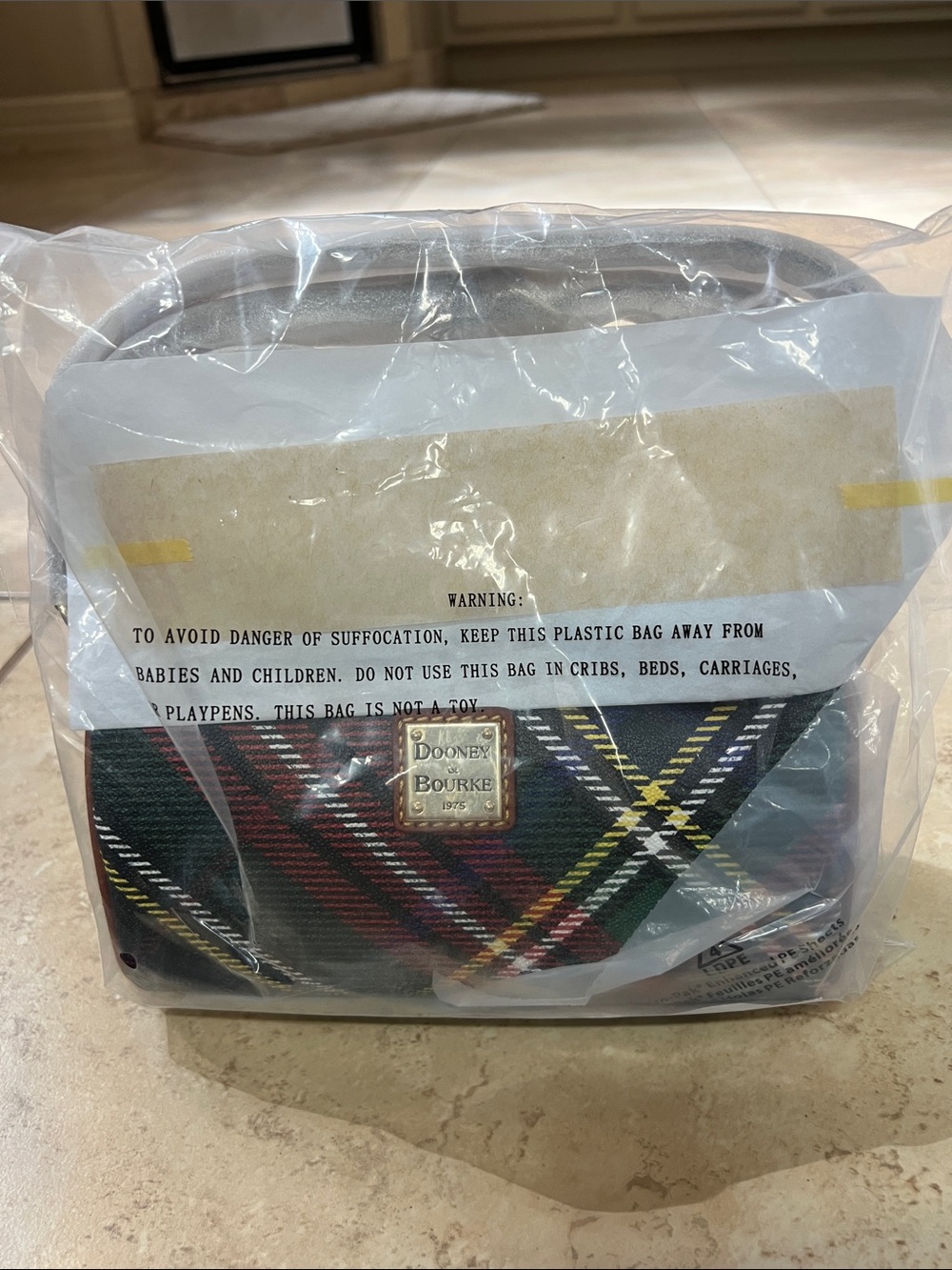 Dooney & Bourke Green, red plaid, Buffy Crossbody, brand new, never been used
